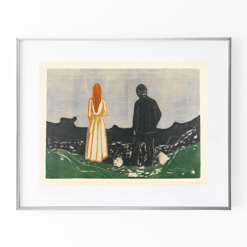 ムンク、『イェロイ島のグリムスローにある家の前で』、希少な画集より ムンク、『イェロイ島のグリムスローにある家の前で』、希少な画集より