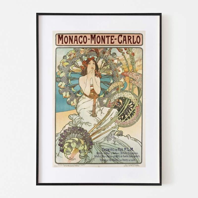 MONACO-MONTE-CARLO ミュシャ　複製　原画 ボクらのアート / Monaco monte carlo (1896) - アルフォンス・ミュシャ
