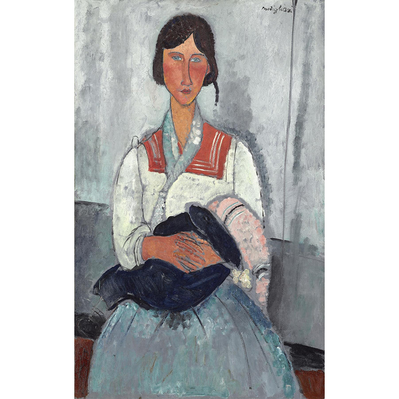 モディリアーニ　リトグラフ　GYPSY WOMAN WITH A BABY Gypsy Woman with a Baby, 1919 by Amedeo Modigliani