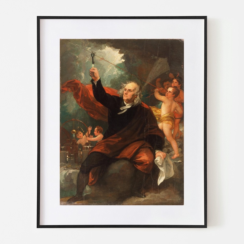 油絵　タイトル「ライアー」 ボクらのアート / Benjamin Franklin Drawing Electricity from