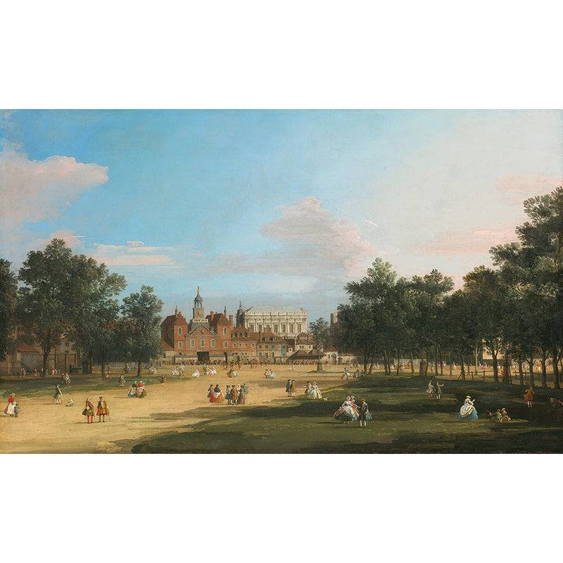 London, A View Of The Old Horse Guards And Banqueting Hall, Whitehall Seen From St. James’ Park - カナレット