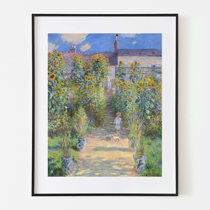 専用他の方発送×クロード・モネLe Jardin de Monet モネ 高級複製画 「ヴェトゥイユのモネの庭」 リビングに