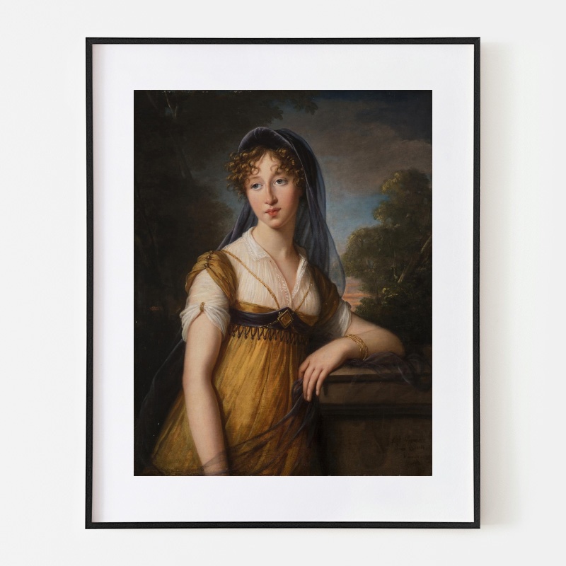 19世紀風 女性画家 油絵　ヴィジェ・ルブラン肖像画 （F30号） 19世紀風 女性画家 油絵 ヴィジェ・ルブラン肖像画 （F30号）