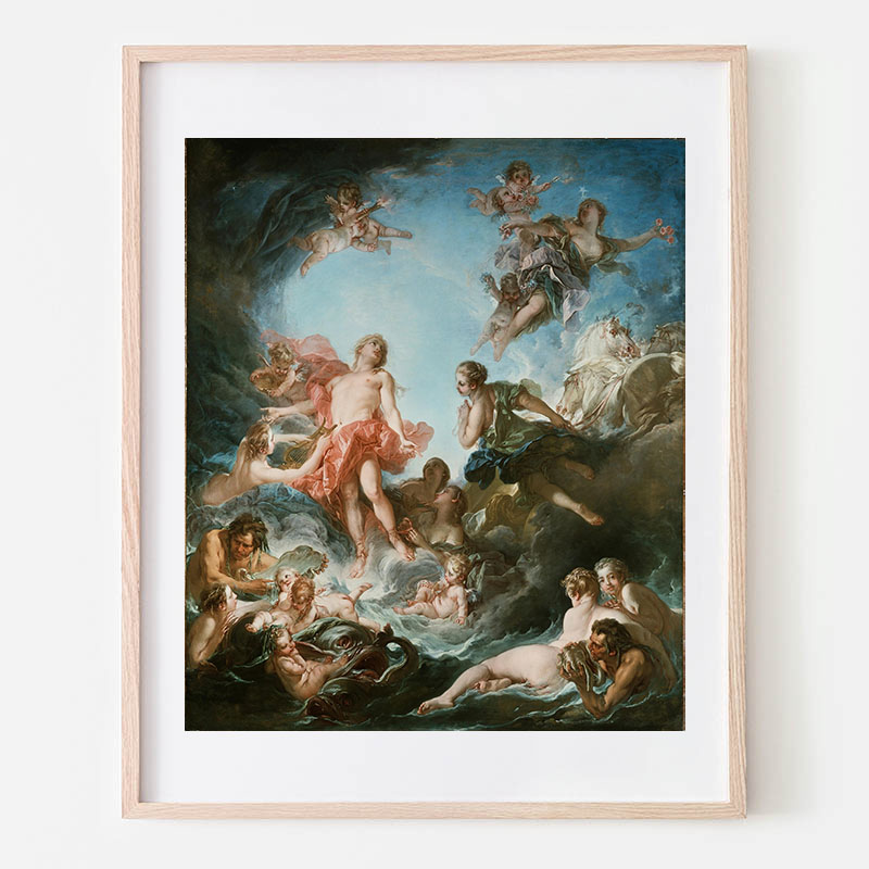 フランソワ ブーシェ、【ボーヴェあたりの風景 夕】、希少画集画 フリー絵画] フランソワ・ブーシェ作「牧歌風景」でアハ体験