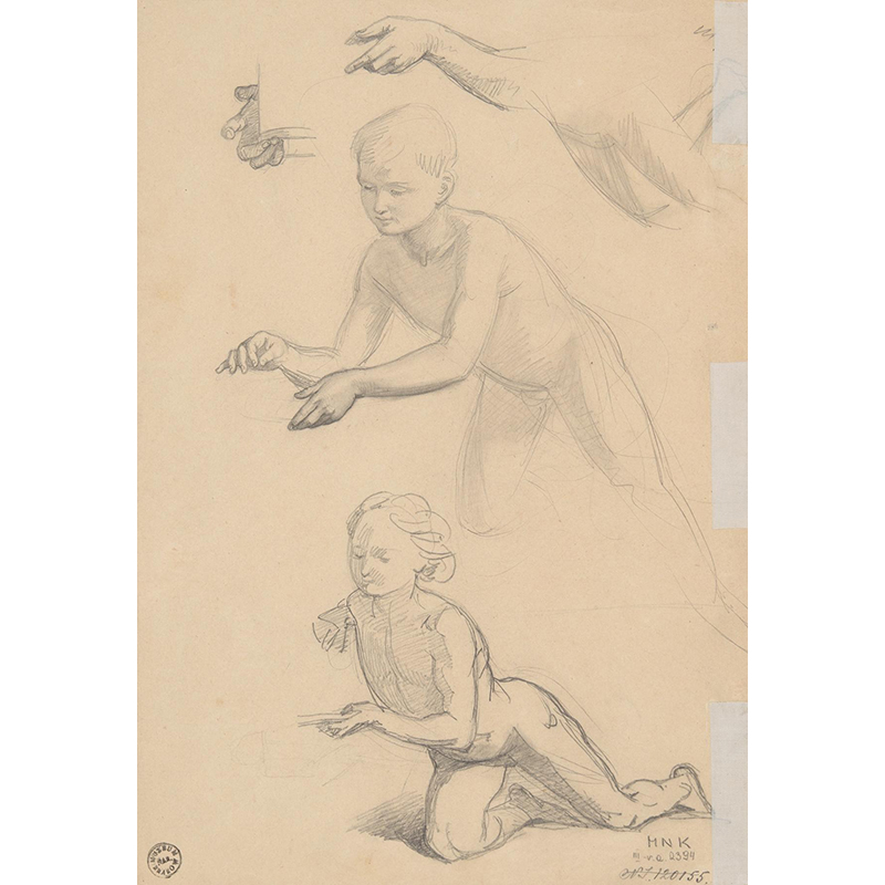 голые boy ボクらのアート / Two sketches of a nude boy (1850) - ユゼフ・ジムラー