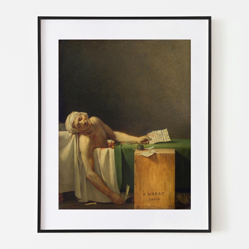 ジャック＝ルイ・ダヴィッド 油彩画　手描き 貴重 作者サイン jacques_louis_david_marat_assa