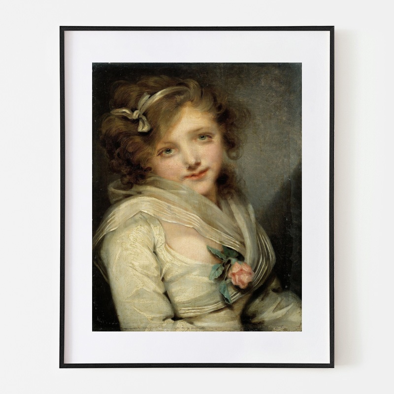 ジャン＝バティスト・グルーズ「スミレ色のチュニックを着た少女」複製