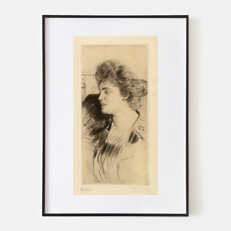 ポール・セザール・エリュー 女性像 人物画 作家直筆サイン 絵画 版画 真作保証 ポール・セザール・エリュー 女性像 人物画 作家直筆サイン 絵画