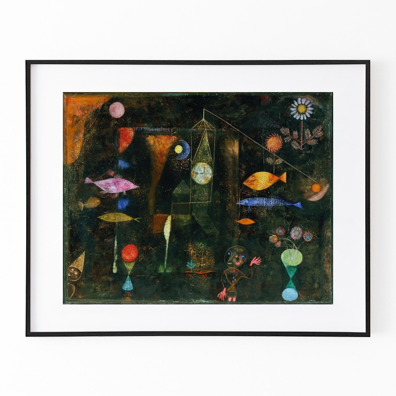 パウル・クレー、【魚の魔術：魚の大作】、希少な額装用画集より、状態良好 パウル・クレー、【魚の魔術：魚の大作】、希少な額装用画集より